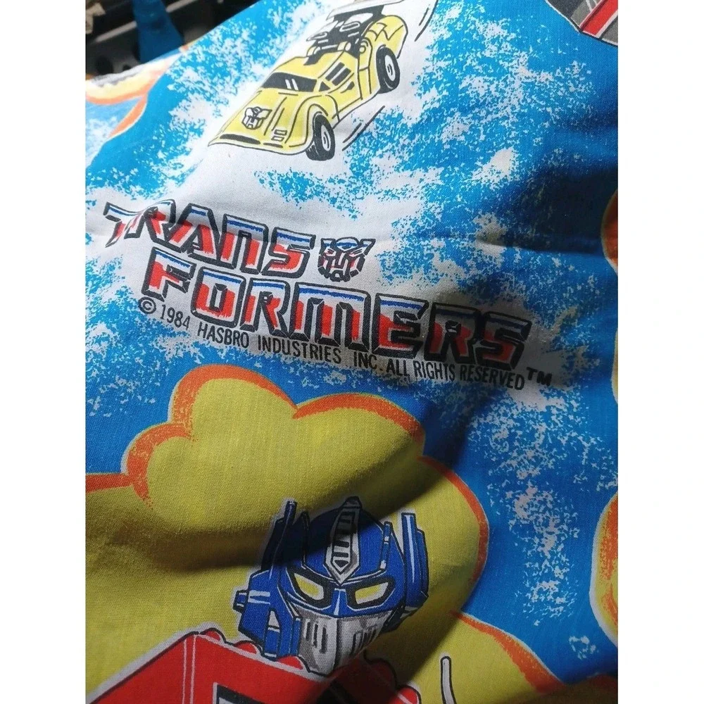 Vintage 1984 Transformers Flat Sheet Double Full Optimus Prime Hasbro USA